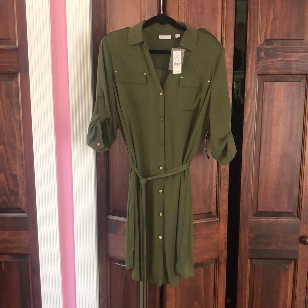 Woman’s army green dress